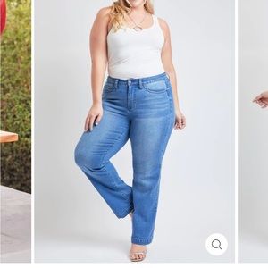 Royalty for Me High Rise Wide‎ Leg Tummy Tuck Jeans size 14W New w tags